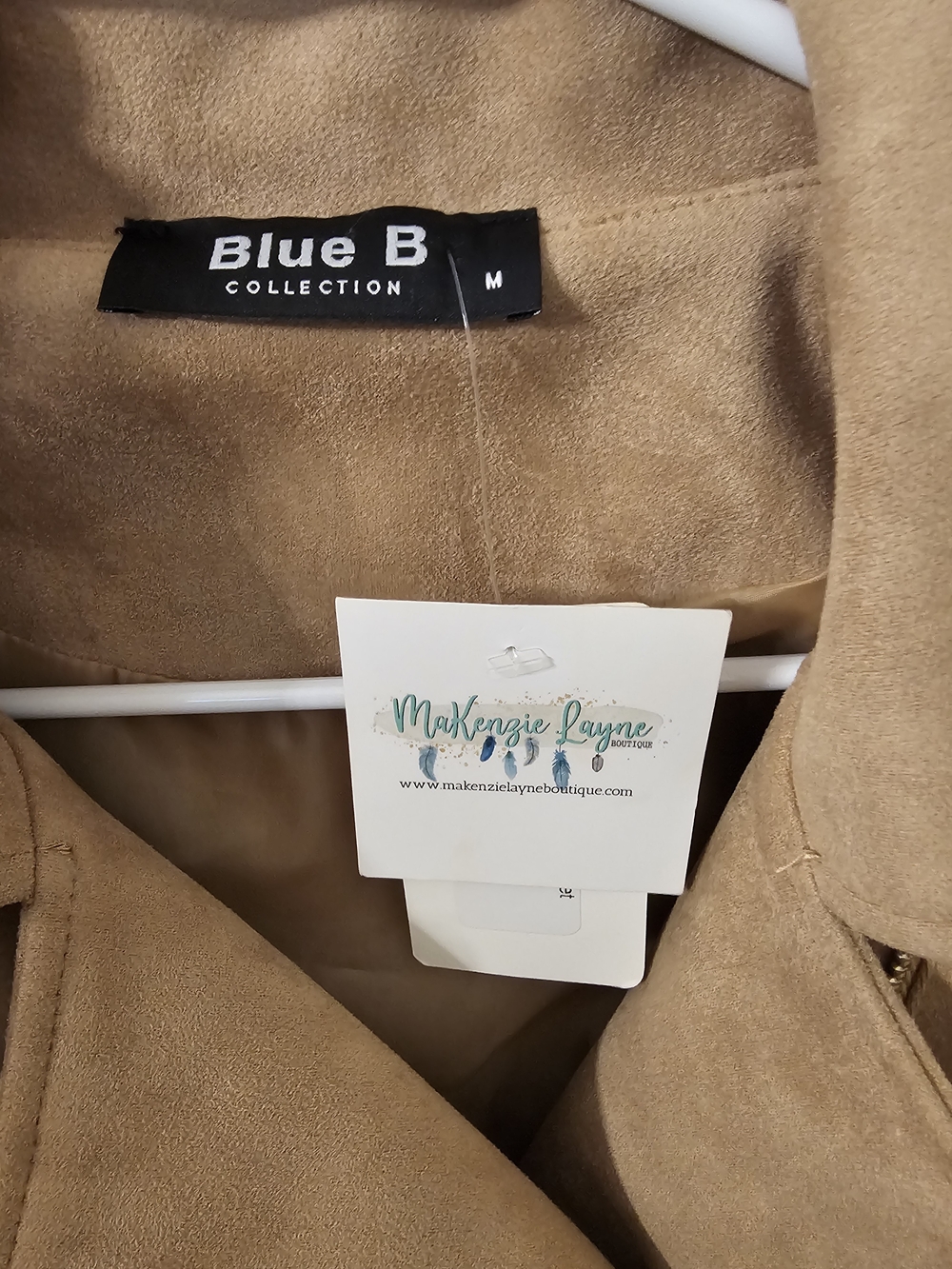 Fringed Suede Moto Jacket - Beige - Picture 3 of 3